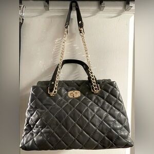 Never used, L. Credi genuine Italian leather handbag in charcoal grey